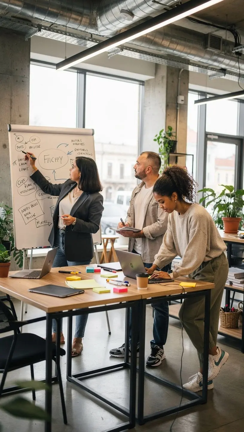 Imagine cu un birou modern echipat cu multiple dispozitive digitale pentru o organizare eficientă.